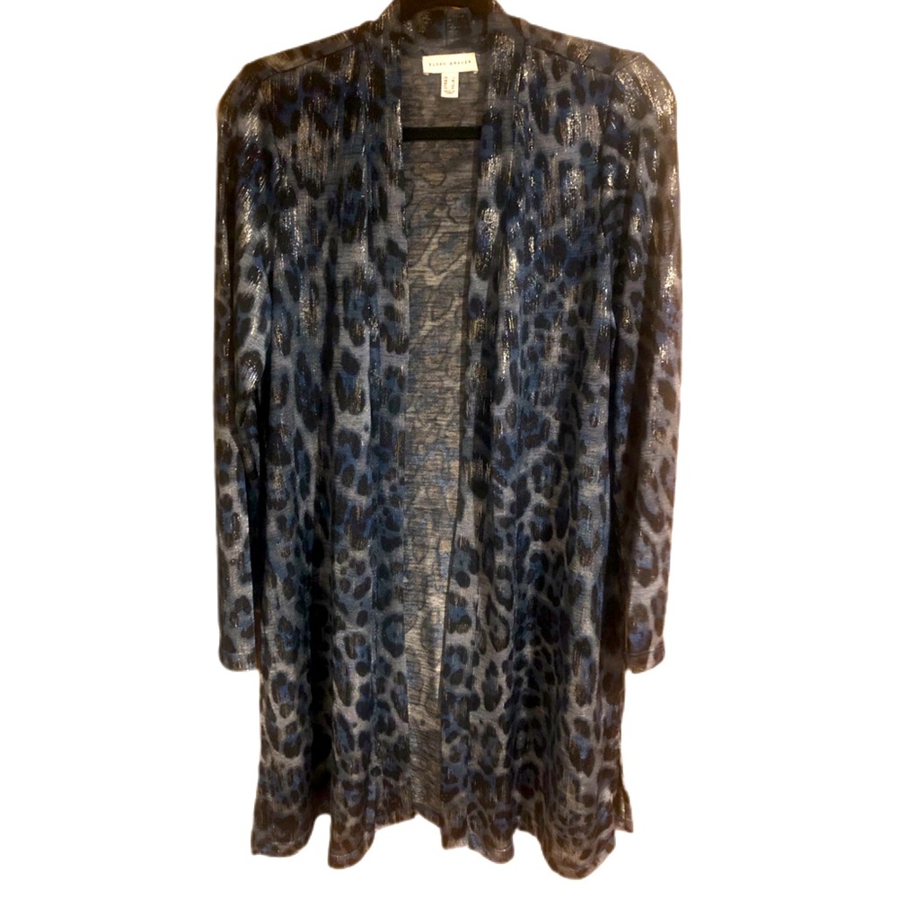 Susan Graver Iridescent Animal Print Duster. Size Large.